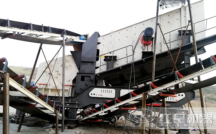 設(shè)備齊全的流動石子加工機