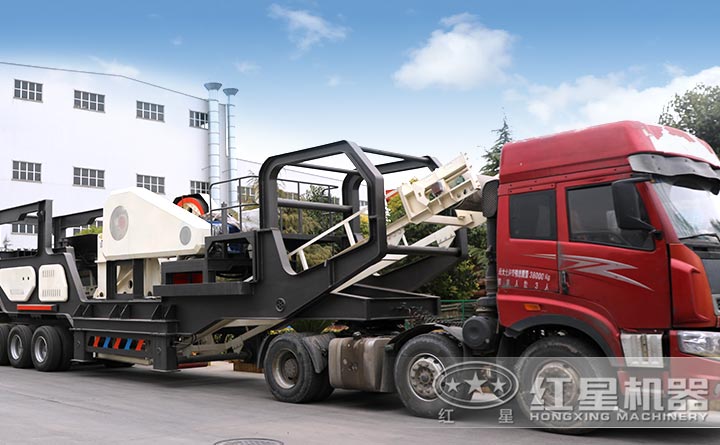 汽車式石子粉碎機(jī)，車載動力，轉(zhuǎn)移速度快